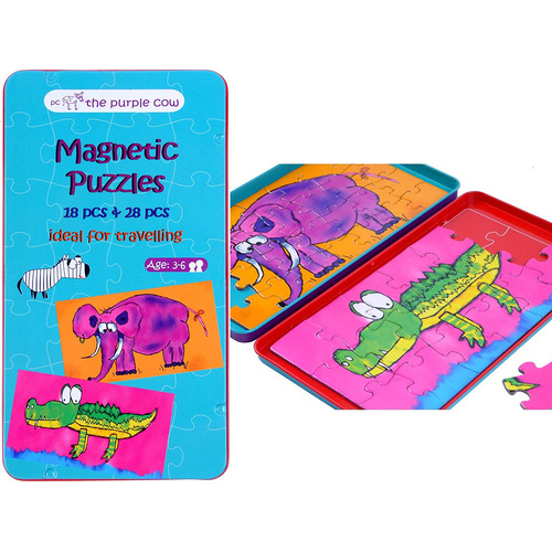 The Purple Cow Magnetic Puzzles Travel Tin Ages 3-6 (PUR026078)