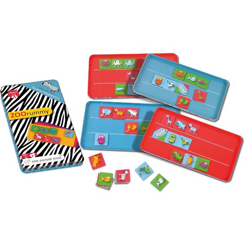 The Purple Cow Zoo Rummy Magnetic Travel Game in Tin 2-4 Players (PUR026146)