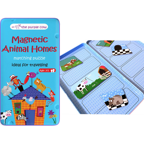 The Purple Cow Magnetic Animal Homes Matching Puzzle Travel Game (PUR026290)