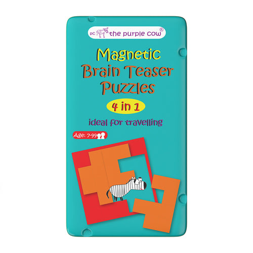 The Purple Cow 4-in-1 Magnetic Brain Teaser Puzzles Travel Tin (PUR026788)