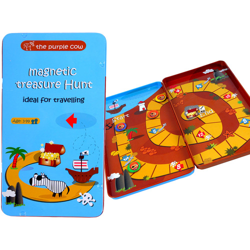The Purple Cow Magnetic Treasure Hunt Family Travel Game in Tin (PUR890759)