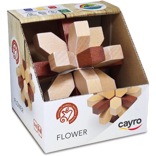 Cayro Flower Wooden Brain Teaser Puzzle for Ages 6+ (PZ606924)