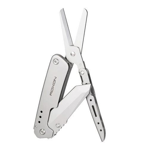 Roxon Folding Knife & Scissors Multi-Tool Stainless Steel Handle (R-S501)