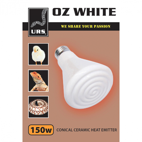 URS Oz White Ceramic Globe Infrared Heat Emitter 150w