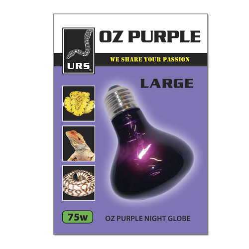 URS Oz Purple Large Globe Reptile Nocturnal Heat Lamp 75w 