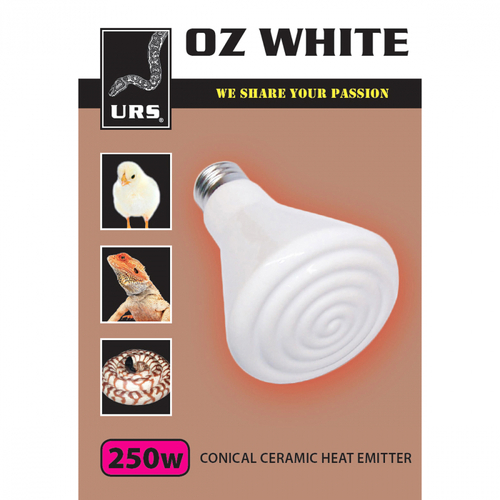 URS Oz White Ceramic Globe Infrared Heat Emitter 250w 