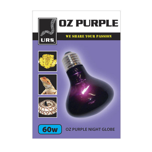 URS Oz Purple Night Globe Reptile Nocturnal Heat Lamp 60w 