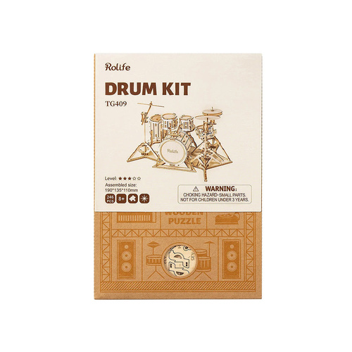 Robotime Rolife DIY Drum Kit 3D Wooden Puzzle TG409 (ROB116816)