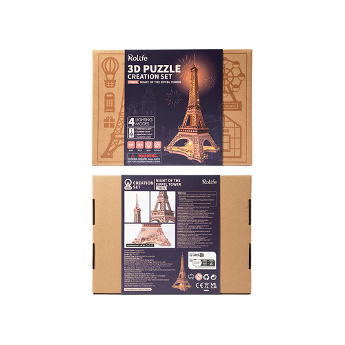 Robotime Rolife DIY Nights of the Eiffel Tower 3D Wooden Puzzle (ROB119336)