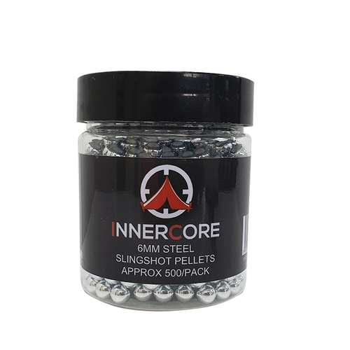 Innercore 6mm Steel Slingshot Pellets in Screw Top Bottle 500pk (S-6500)