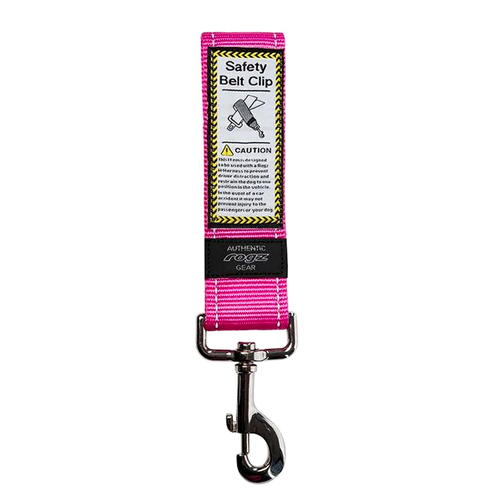 Rogz Dog Utility Car-Safe Reflective Pet Dog Safety Belt Clip Pink