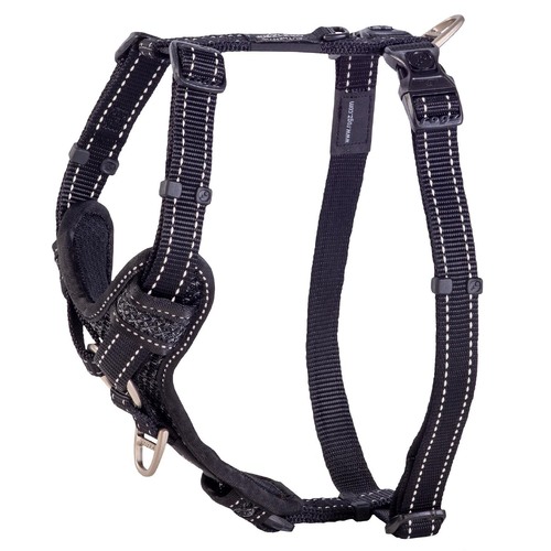 Rogz Control Stop-Pull Dog Harness Padded Black Large