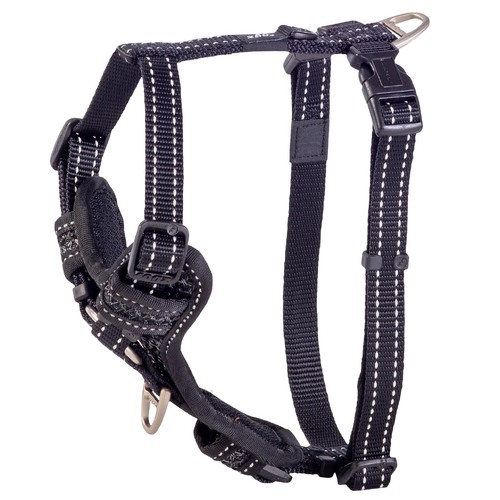 Rogz Control Stop-Pull Dog Harness Padded Black Medium