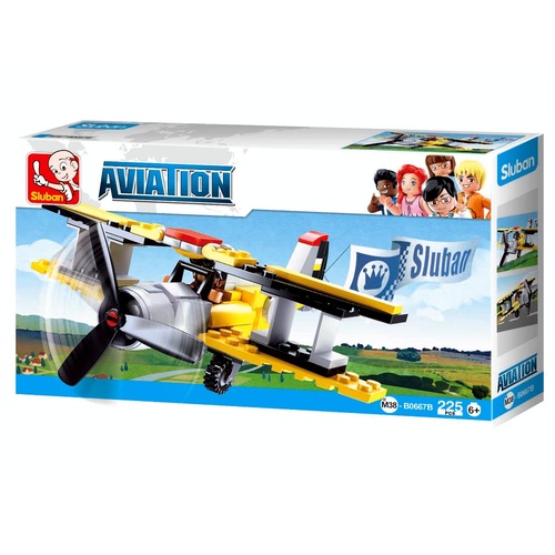 Sluban Aviation Biplane Construction Set Toys 225pcs SLUB0667B