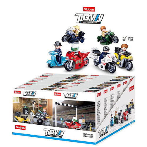 Town Motorcycles Display of 12 (SLUB0717)