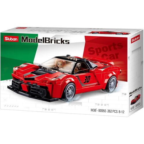 Sluban Model Bricks Racing Car Plastic Construction 262pcs (SLUB0955)