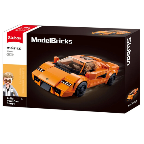 Sluban Model Bricks 2020 Sports Car Orange 264 Pieces (SLUB1127)