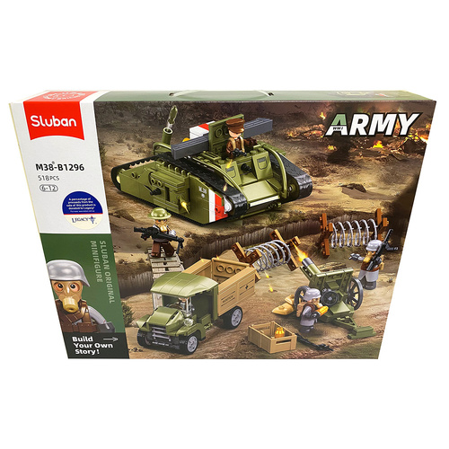 Sluban Army WW1 Mark V Offensive Plastic Construction Kit 518pcs (SLUB1296)