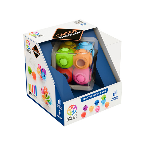 Smart Games Caged Marbles Brain Teaser Puzzle 1-Player Ages 10+ (SMA526742)