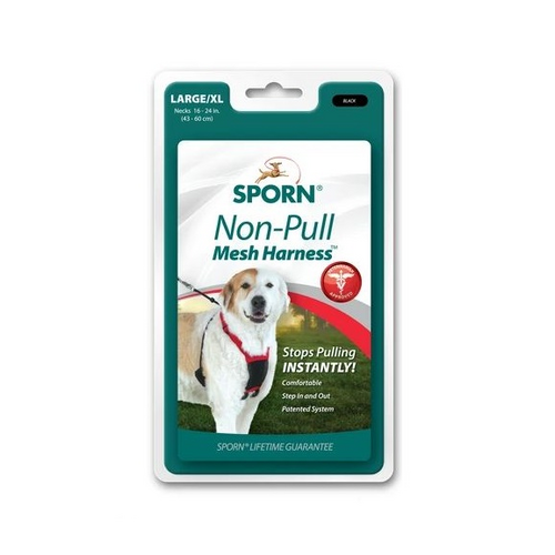 Sporn Mesh Non-Pull Nylon Dog Harness Black Large/XL