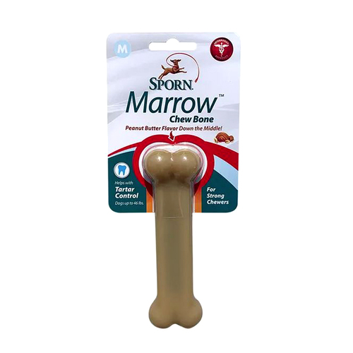 Sporn Marrow Chew Bone Dental Dog Toy Peanut Butter Flavour Medium