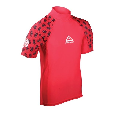 Adrenalin Beach Girls Short Sleeve Rashie Fade Resistant Crimson - 7 Sizes