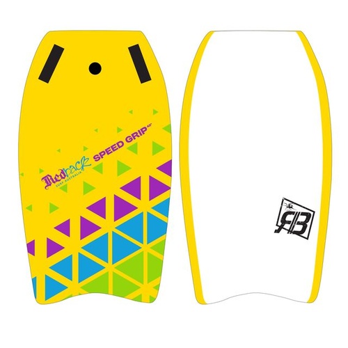 RedBack Speed Grip Bodyboard with Soft Padded Handles Yellow - 2 Sizes