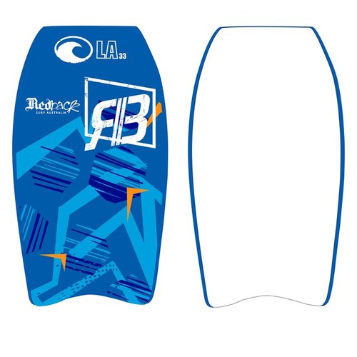 RedBack LA Bodyboard Slick Bottom with Wrist Leash & Plug Royal Blue - 4 Sizes