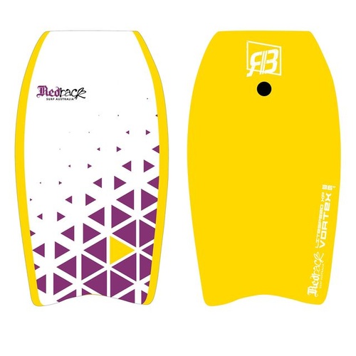 RedBack Litespeed XP Vortex Bodyboard with Wrist Leash & Plug Yellow - 4 Sizes