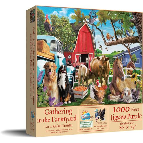 SunsOut Gathering in the Farmyard Jigsaw Puzzle 1000 Pieces (SUN42255)
