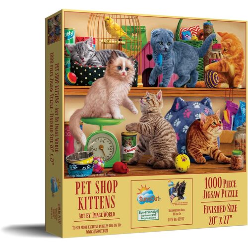 SunsOut Pet Shop Kittens Jigsaw Puzzle 1000 Pieces (SUN42957)