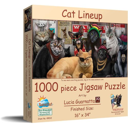 SunsOut Cat Lineup by Lucia Guarnatta Jigsaw Puzzle 1000 Pieces (SUN49012)