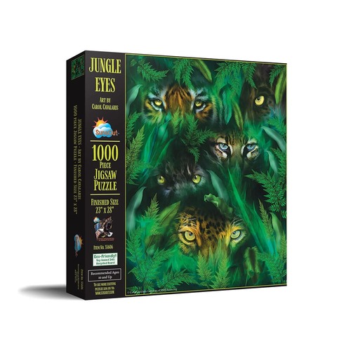 SunsOut Jungle Eyes by Carol Cavalaris Jigsaw Puzzle XL 1000 Pieces (SUN55606)