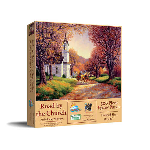 SunsOut Road by the Church Jigsaw Puzzle 500 Pieces (SUN62809)