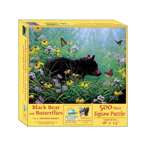 Black Bear & Butterflies 500pc (SUN69601)