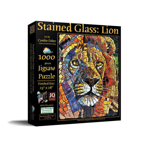 SunsOut Stained Glass Lion Jigsaw Puzzle 1000 Pieces (SUN70720)