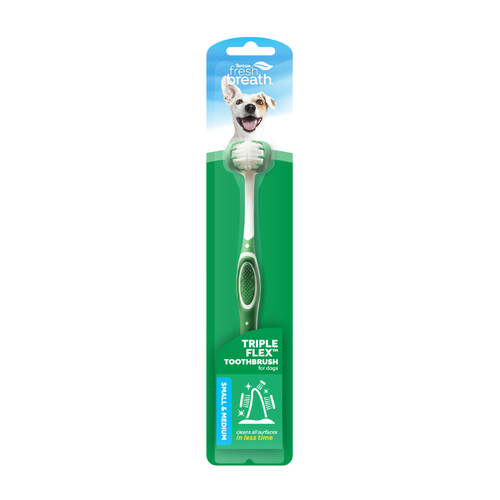 Tropiclean Fresh Breath Tripleflex Dog Toothbrush Small