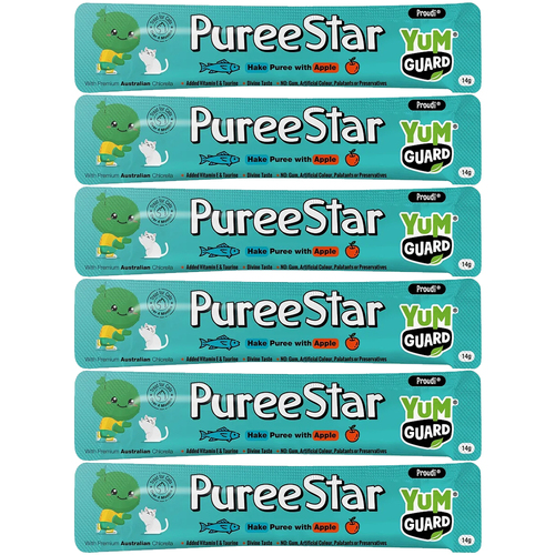 Yumguard Puree Star Hake w/ Apple Cat Treat 14g x 6 Pack