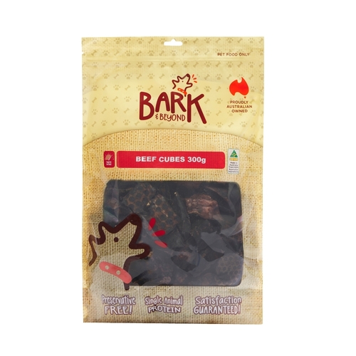 Bark & Beyond Beef Cubes Grain Free Pet Dog Training Treats 300g