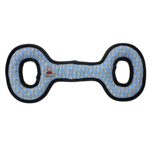 Tuffy Mega Tug Oval Interactive Play Dog Squeaker Toy Chain Link Print
