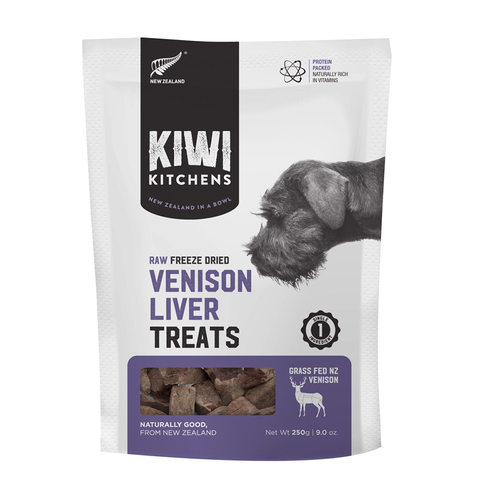 Kiwi Kitchens Raw Freeze Dried Grass Fed Venison Liver Pet Dog Treats 250g
