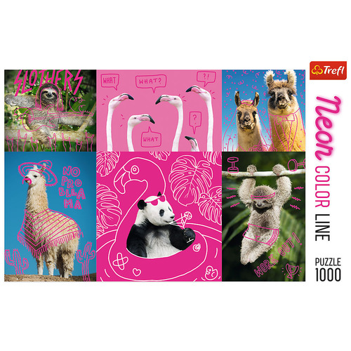 Neon Colour Line Animals Jigsaw Puzzles 1000 Pieces (TRE10594)