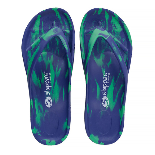 Slappas Arch Support Durable Comfy Thongs Blue Green Size 37 (TS-BG37)