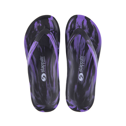 Slappas Arch Support Durable Comfy Thongs Black & Purple Size 40 (TS-BP40)