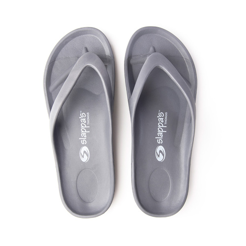Slappas Arch Support Durable Comfy Thongs Silver Grey Size 43 (TS-GY43)