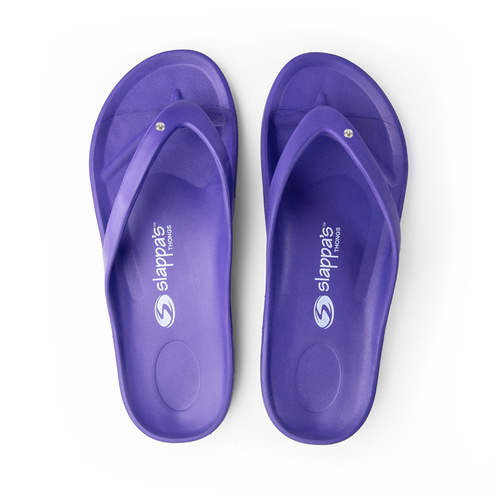 Slappas Arch Support Durable Comfy Thongs Purple with Crystal Size 38 (TS-PUC38)