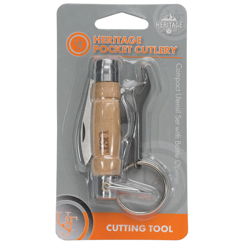 UST Heritage Wooden Handle Pocket Cutlery 51mm (U-12118)