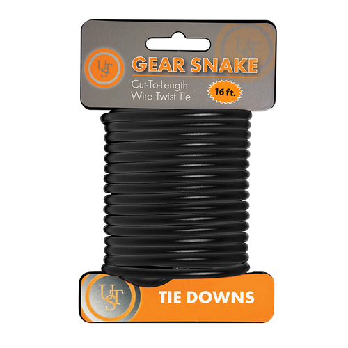 UST Gear Snake Cut-To-Length Wire Twist Tie 16ft Black (U-90887-01)