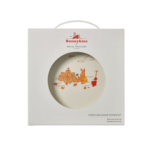 Bunnykins Melamine 3 Piece Set Natural Tableware Collection for Children
