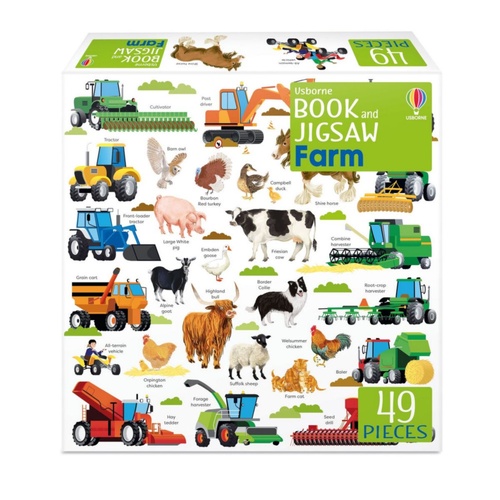 Usborne Farm Book & Jigsaw Set for Children 49 Pieces